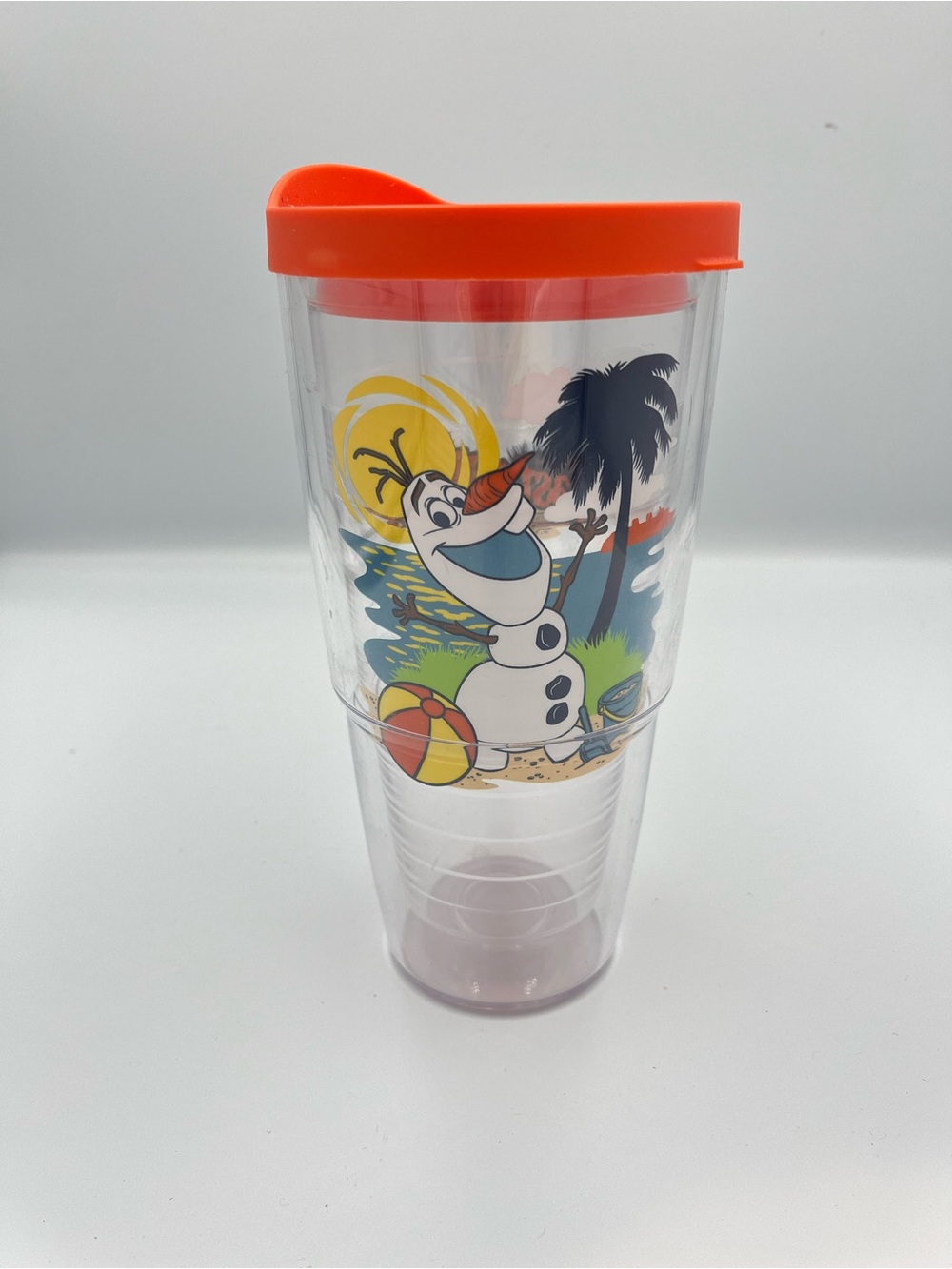 Disney Castaway Cay Olaf Bahamas 24oz Tumbler Orange Lid Cruise Souvenir Cup
